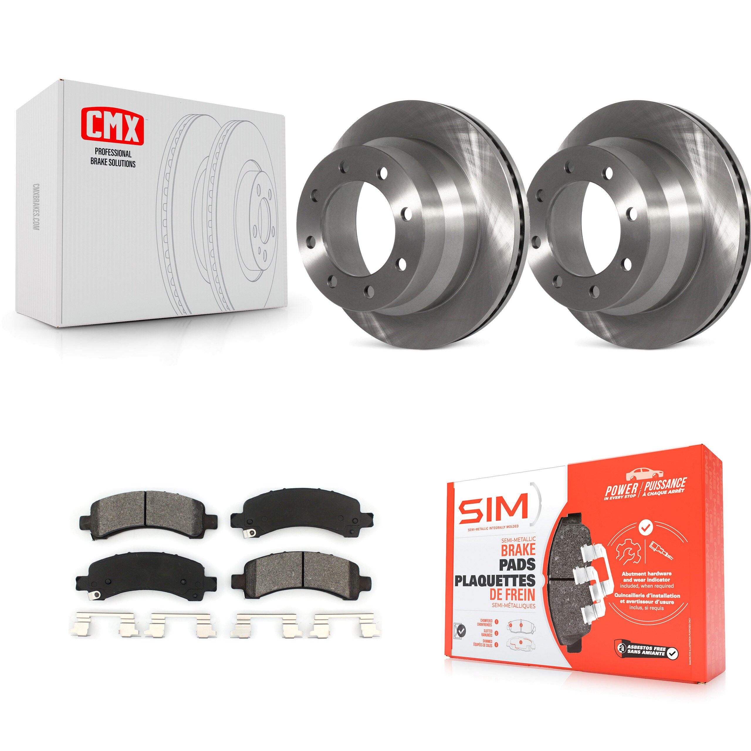 Rear Disc Brake Rotors And Semi-Metallic Pads Kit For Chevrolet Express 4500 K8S-101558