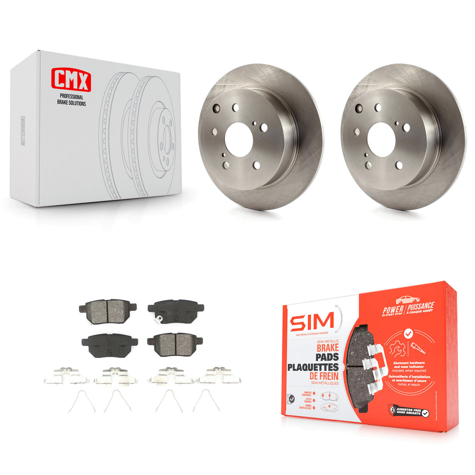 Rear Disc Brake Rotors And Semi-Metallic Pads Kit For 2010 Toyota Matrix XRS K8S-101561