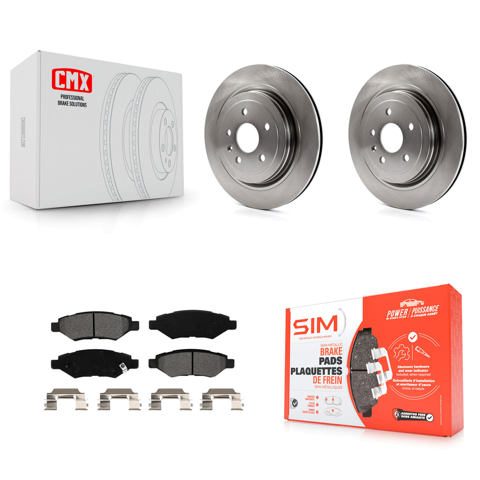 Rear Disc Brake Rotors And Semi-Metallic Pads Kit For Cadillac CTS K8S-101566
