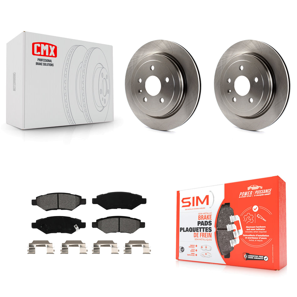 Rear Disc Brake Rotors And Semi-Metallic Pads Kit For Chevrolet Camaro Cadillac CTS K8S-101568