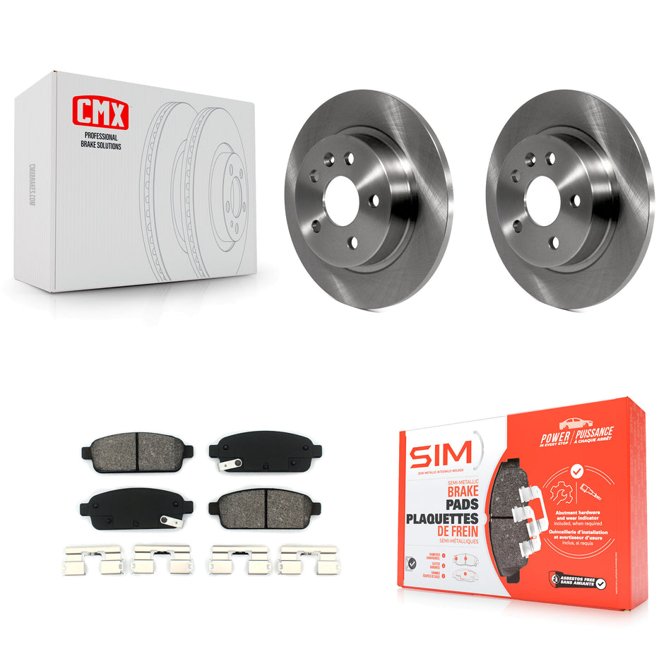 Rear Disc Brake Rotors And Semi-Metallic Pads Kit For Chevrolet Cruze Sonic Buick Encore Trax Limited K8S-101571
