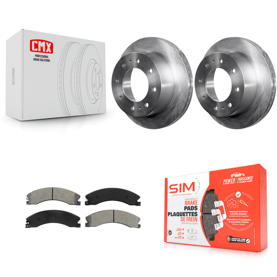 Rear Disc Brake Rotors And Semi-Metallic Pads Kit For Chevrolet Silverado 2500 HD GMC Sierra 3500 Suburban K8S-101575