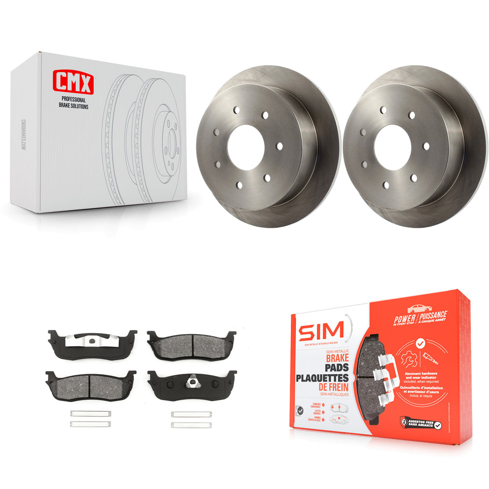Rear Disc Brake Rotors And Semi-Metallic Pads Kit For Ford F-150 F-250 HD K8S-101589