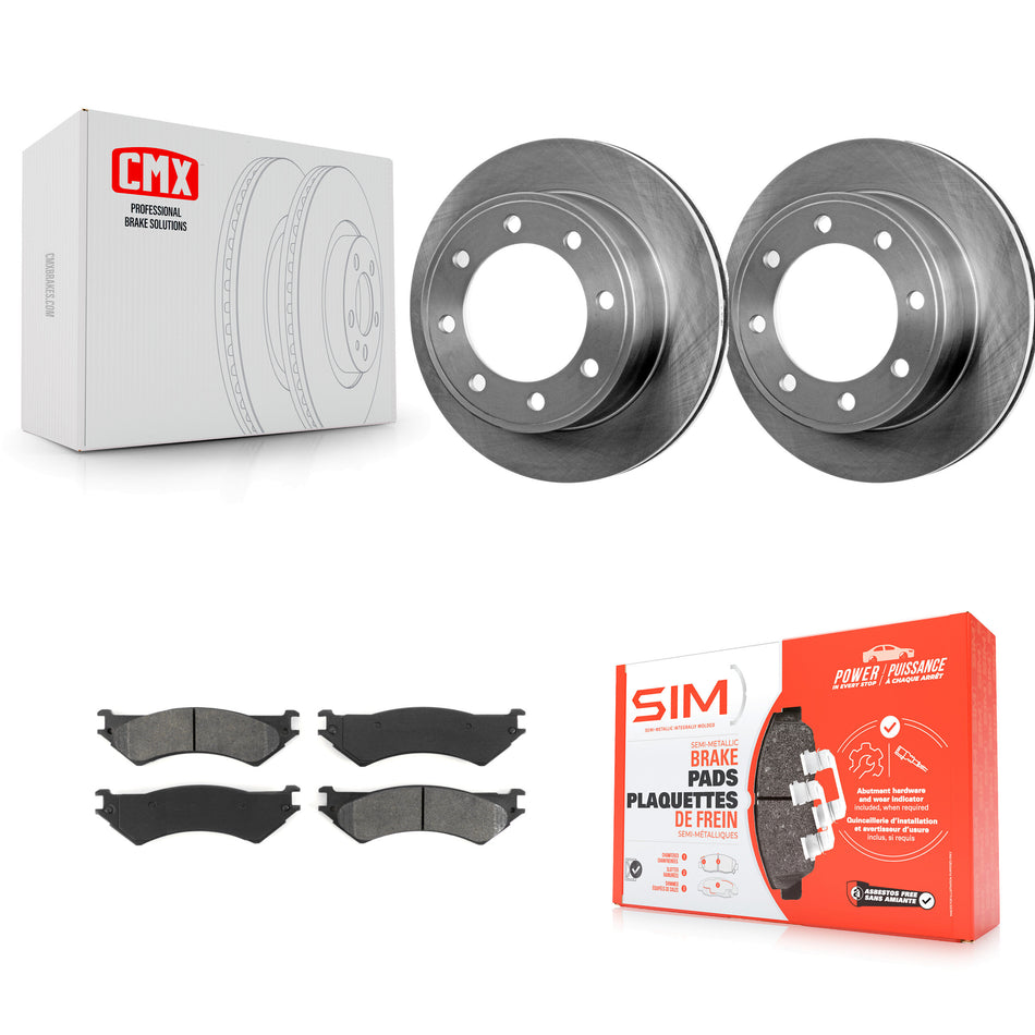 Rear Disc Brake Rotors And Semi-Metallic Pads Kit For Ford E-350 Super Duty E-250 Econoline Club Wagon E-150 K8S-101594