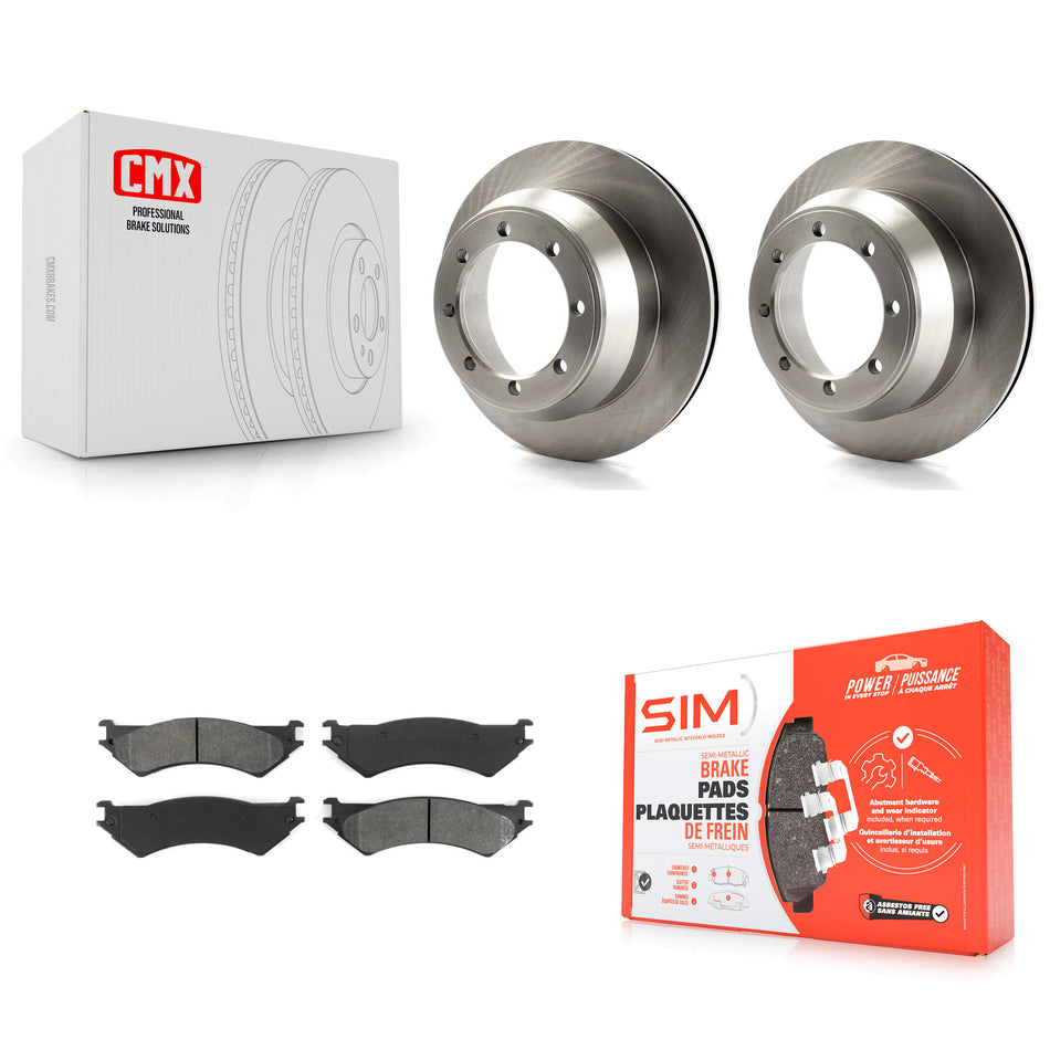 Rear Disc Brake Rotors And Semi-Metallic Pads Kit For Ford E-350 Super Duty Econoline Club Wagon F-150 Heritage K8S-101600