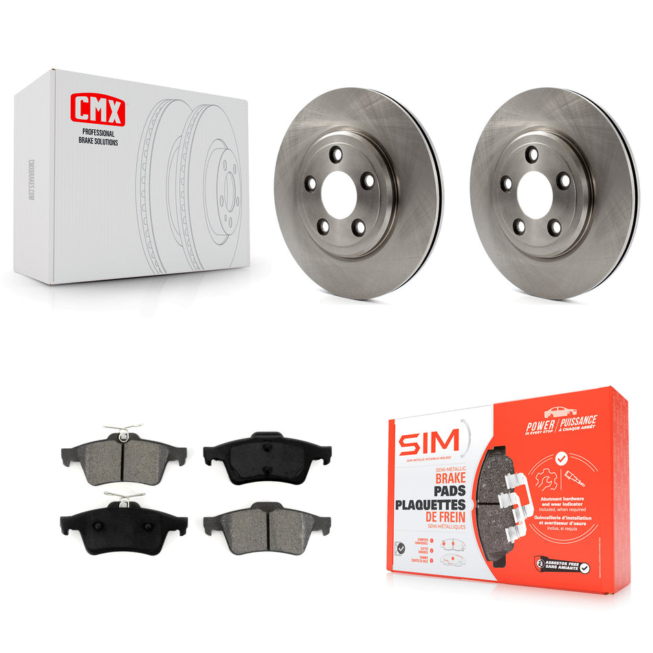 Rear Disc Brake Rotors And Semi-Metallic Pads Kit For Jaguar Vanden Plas XJ8 To Chassis/VIN #G49700 K8S-101601