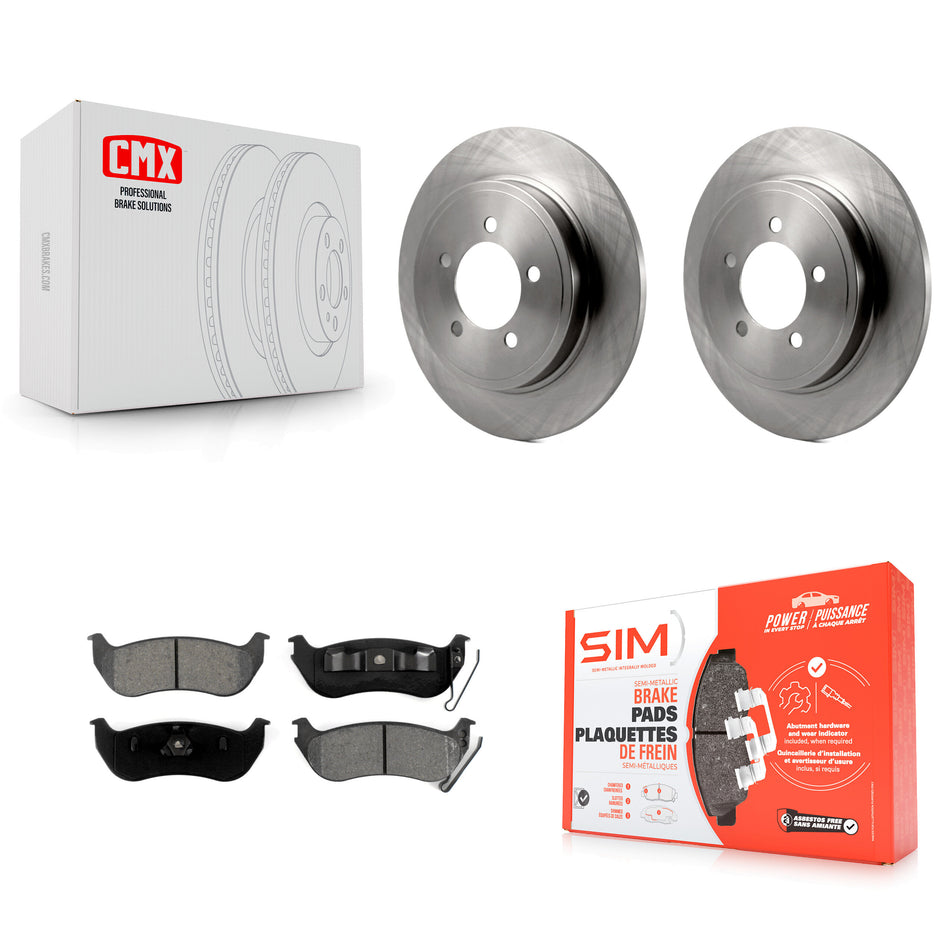 Rear Disc Brake Rotors And Semi-Metallic Pads Kit For Ford Explorer Sport Trac Mercury Mountaineer K8S-101605
