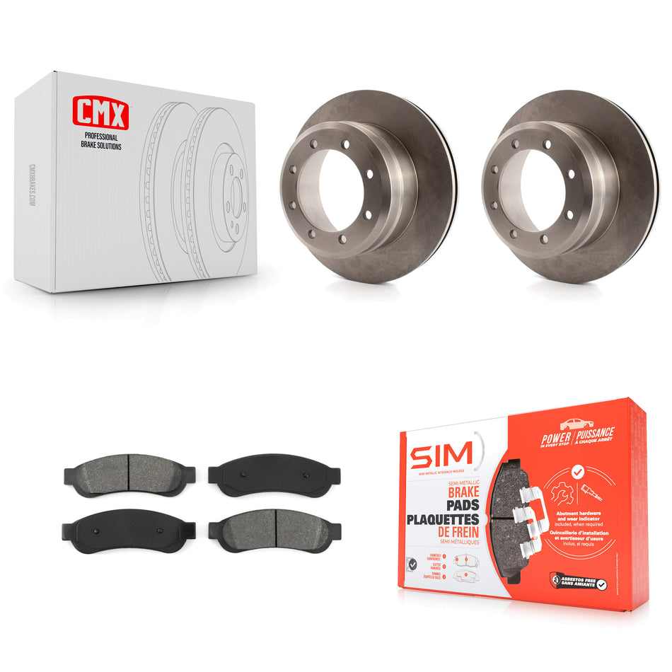 Rear Disc Brake Rotors And Semi-Metallic Pads Kit For Ford F-350 Super Duty F-450 K8S-101620