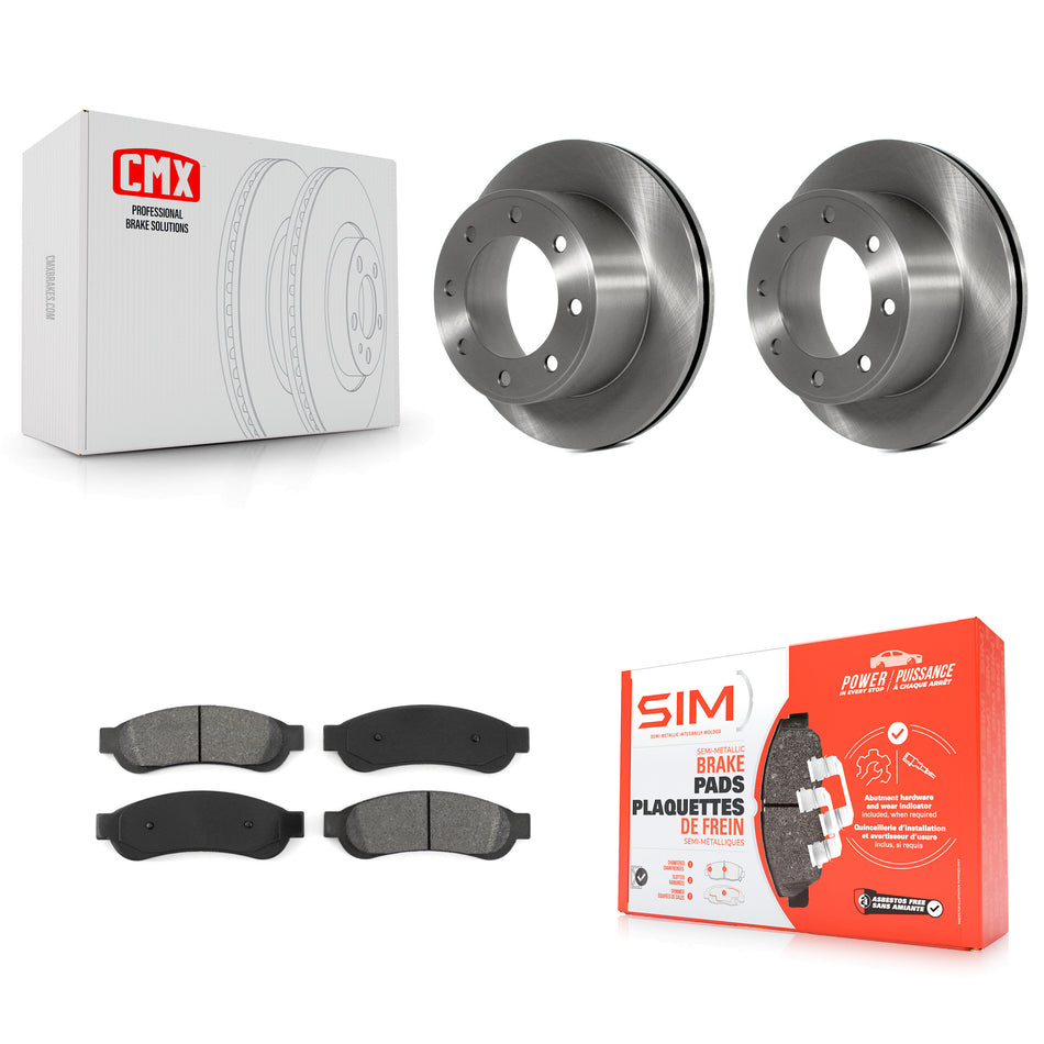 Rear Disc Brake Rotors And Semi-Metallic Pads Kit For Ford F-250 Super Duty F-350 K8S-101626