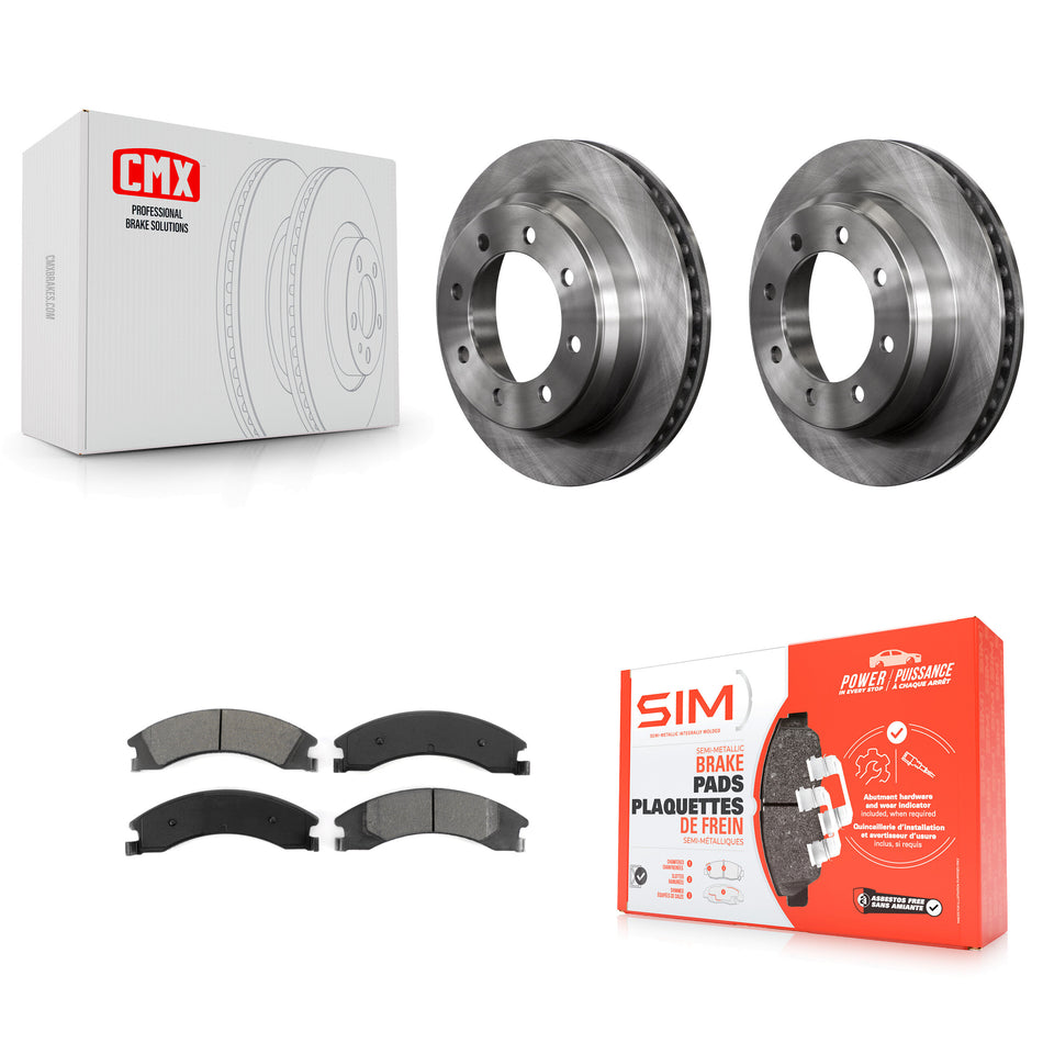 Rear Disc Brake Rotors And Semi-Metallic Pads Kit For Ford E-350 Super Duty E-250 E-150 Econoline K8S-101629