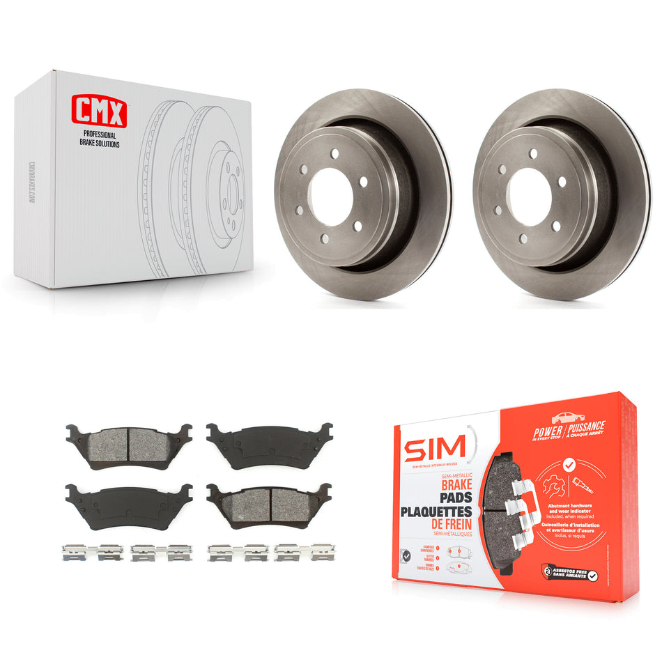 Rear Disc Brake Rotors And Semi-Metallic Pads Kit For Ford F-150 K8S-101637