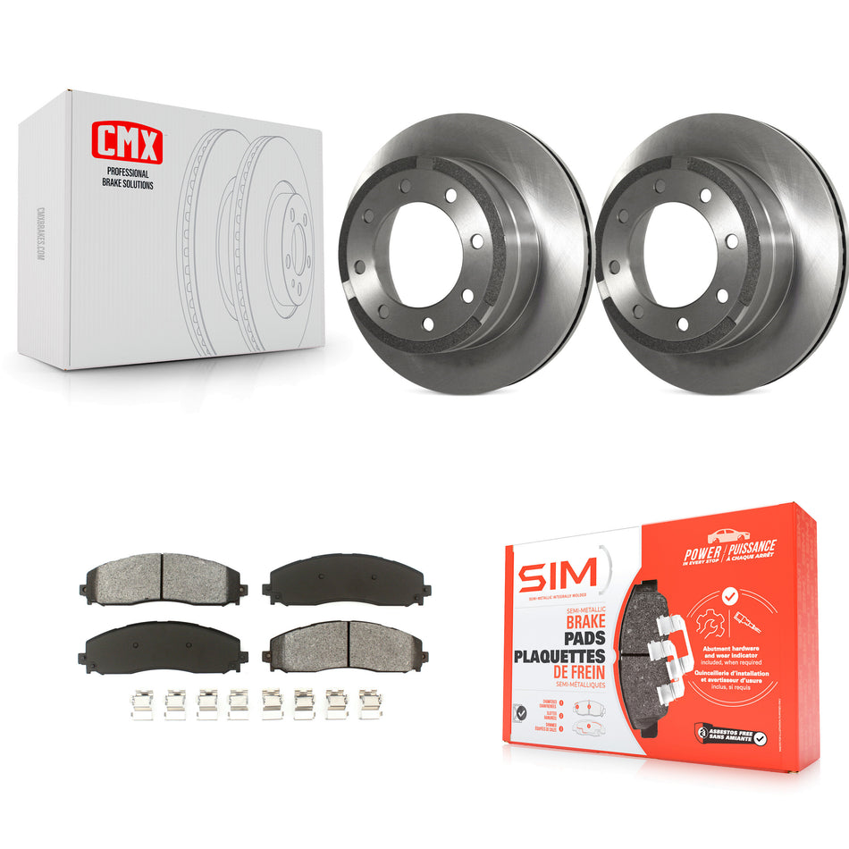 Rear Disc Brake Rotors And Semi-Metallic Pads Kit For Ford F-250 Super Duty F-350 K8S-101644