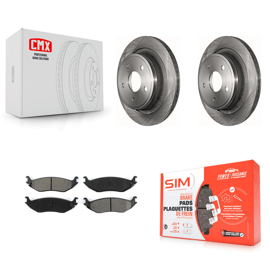 Rear Disc Brake Rotors And Semi-Metallic Pads Kit For Dodge Ram 1500 K8S-101658