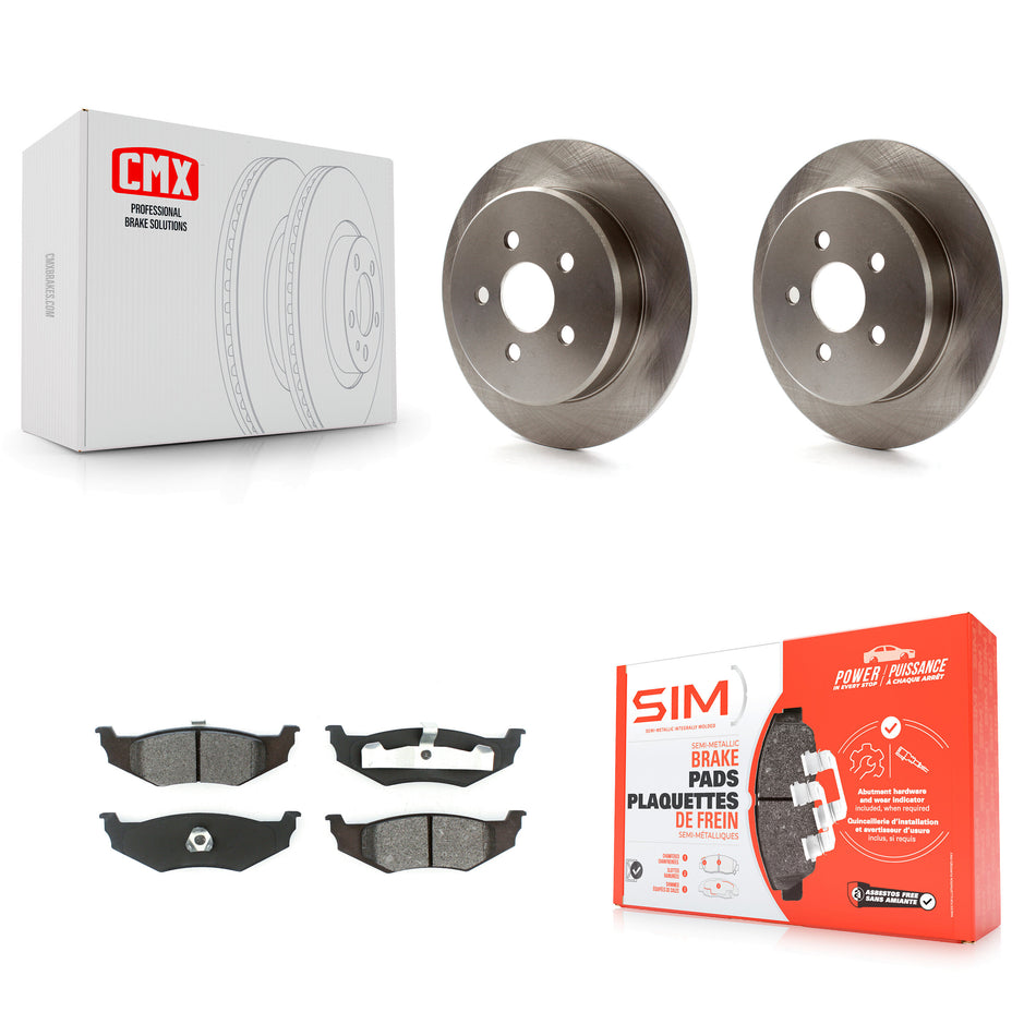 Rear Disc Brake Rotors And Semi-Metallic Pads Kit For Chrysler PT Cruiser Dodge Neon K8S-101661