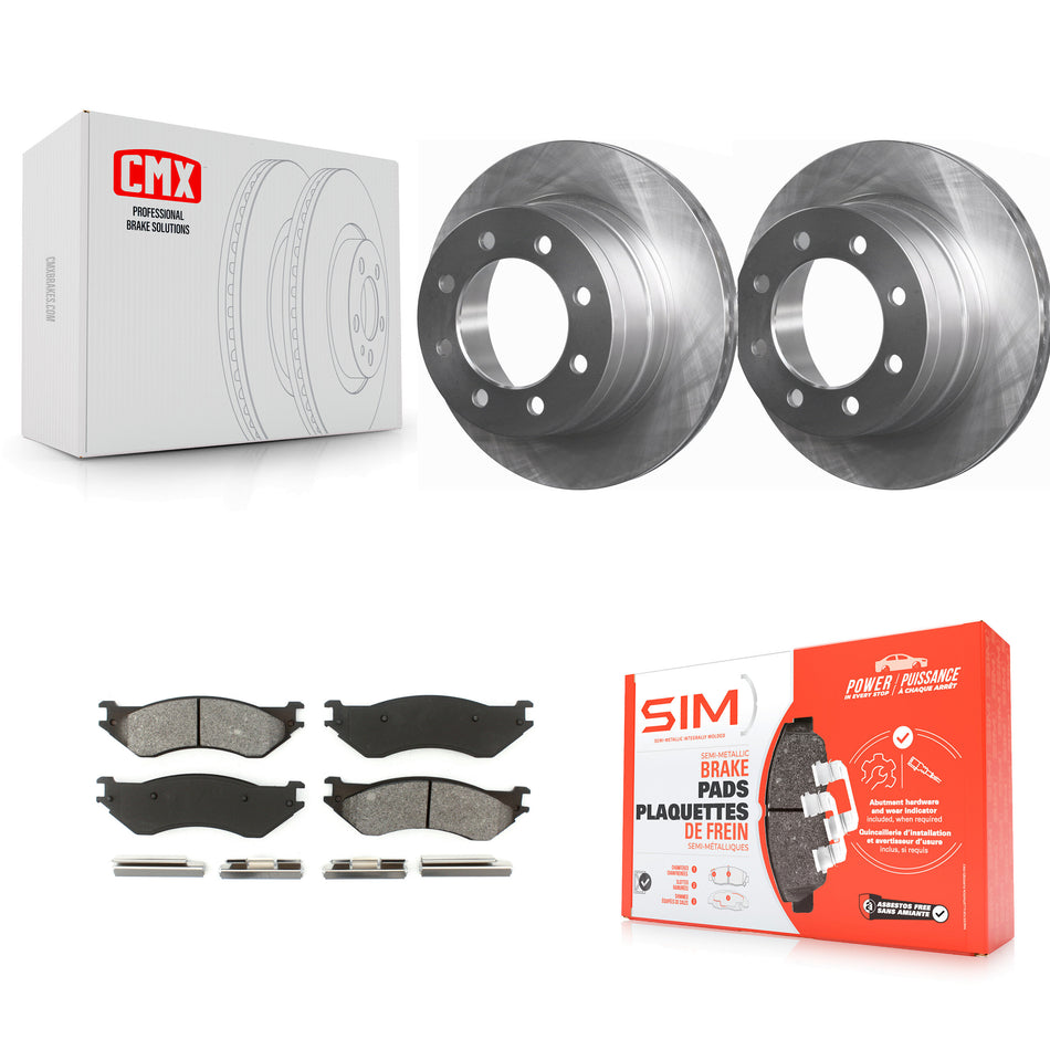 Rear Disc Brake Rotors And Semi-Metallic Pads Kit For Dodge Ram 2500 1500 3500 K8S-101662