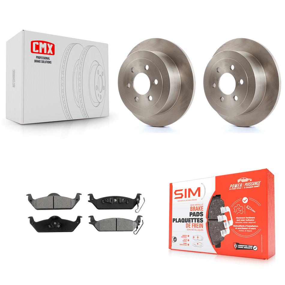 Rear Disc Brake Rotors And Semi-Metallic Pads Kit For 2003-2004 Dodge Dakota K8S-101664