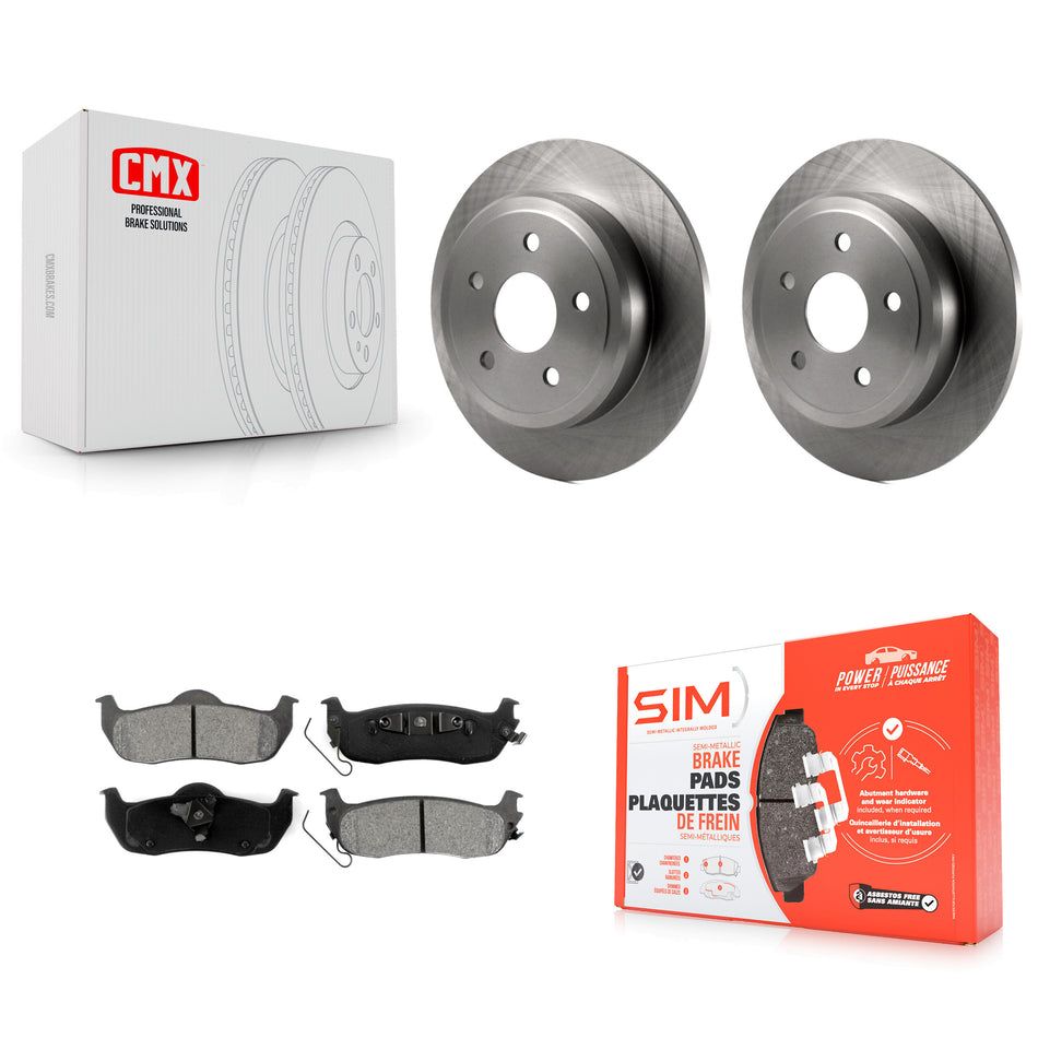 Rear Disc Brake Rotors And Semi-Metallic Pads Kit For Jeep Grand Cherokee Commander K8S-101669