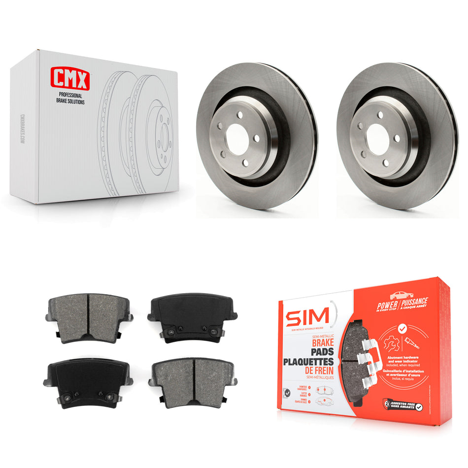 Rear Disc Brake Rotors And Semi-Metallic Pads Kit For 2015 Dodge Charger R T Scat Pack with 6.4L K8S-101671
