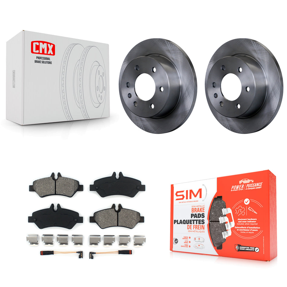 Rear Disc Brake Rotors And Semi-Metallic Pads Kit For Sprinter 2500 Mercedes-Benz Dodge Freightliner 3500 K8S-101680