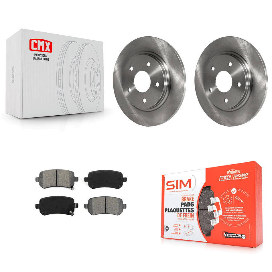 Rear Disc Brake Rotors And Semi-Metallic Pads Kit For Dodge Grand Caravan Chrysler Town & Country Journey Volkswagen Routan Ram C/V K8S-101681