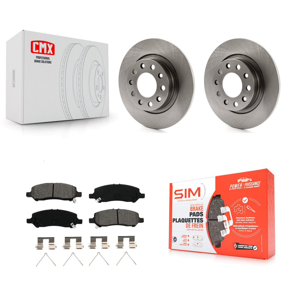 Rear Disc Brake Rotors And Semi-Metallic Pads Kit For 2013-2016 Dodge Dart K8S-101689