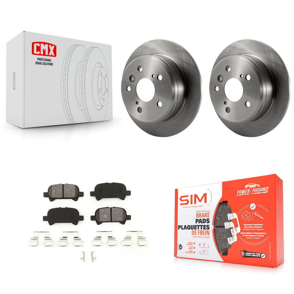 Rear Disc Brake Rotors And Semi-Metallic Pads Kit For Toyota Camry Solara K8S-101696