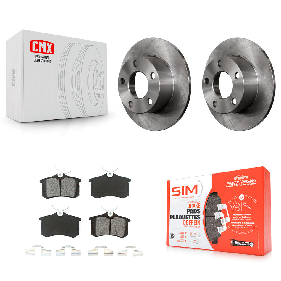 Rear Disc Brake Rotors And Semi-Metallic Pads Kit For Volkswagen Passat Audi A6 K8S-101706