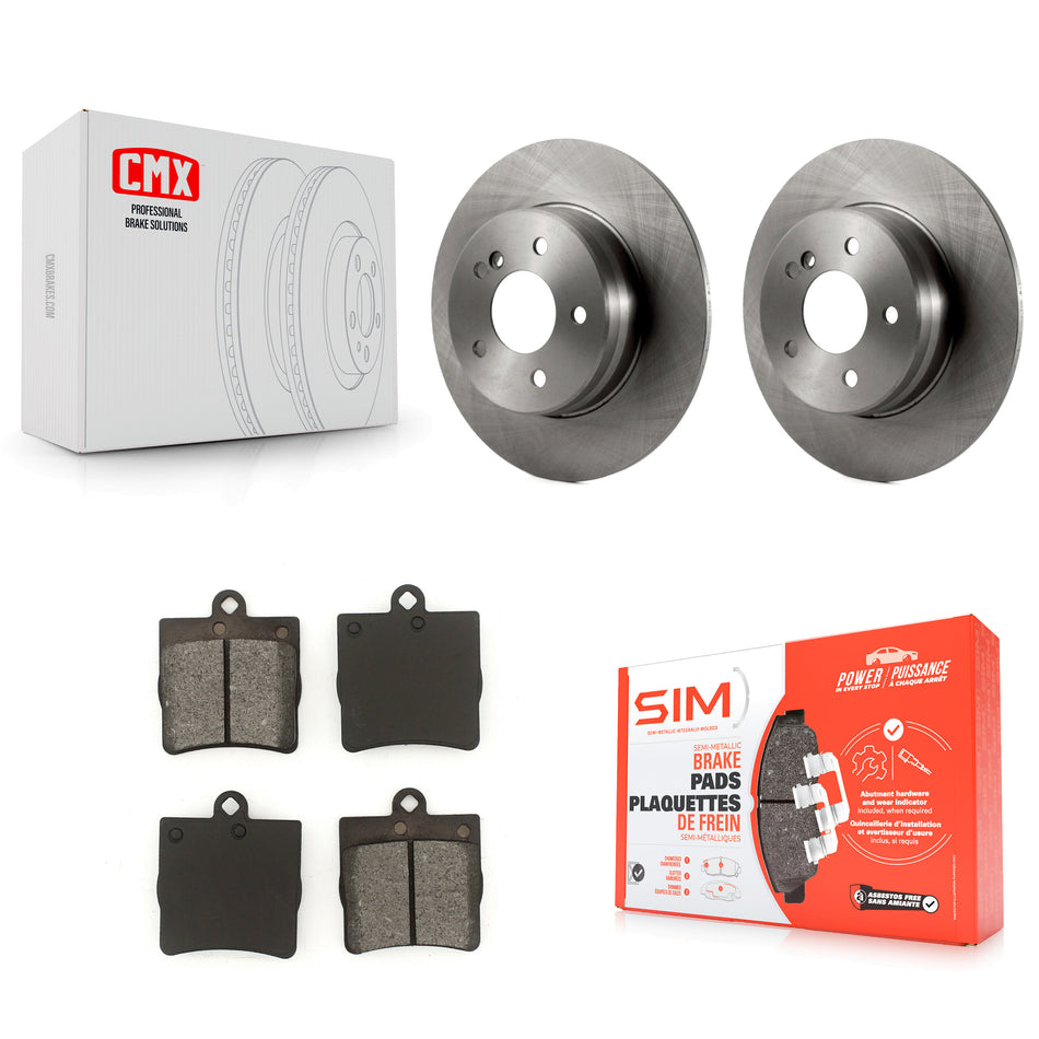 Rear Disc Brake Rotors And Semi-Metallic Pads Kit For 2007-2008 Mercedes-Benz SLK280 With Sport Package K8S-101727
