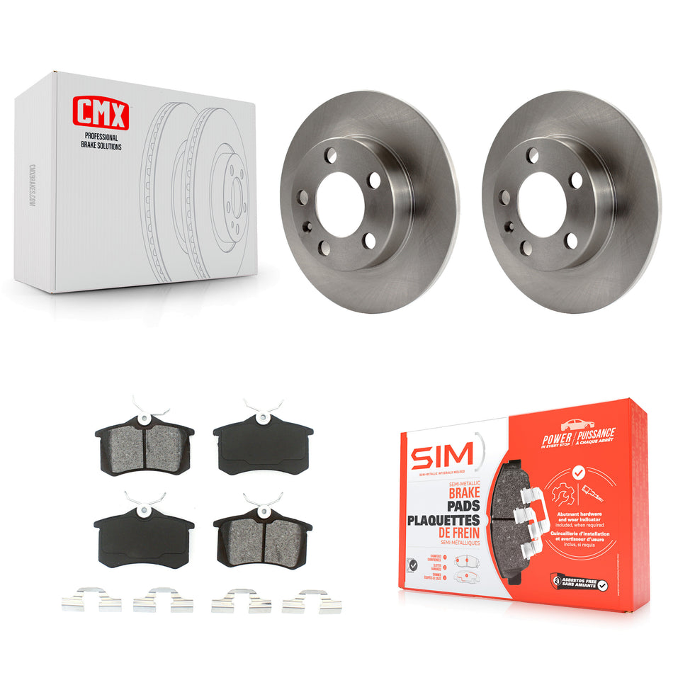 Rear Disc Brake Rotors And Semi-Metallic Pads Kit For 2007-2010 Volkswagen Beetle K8S-101731