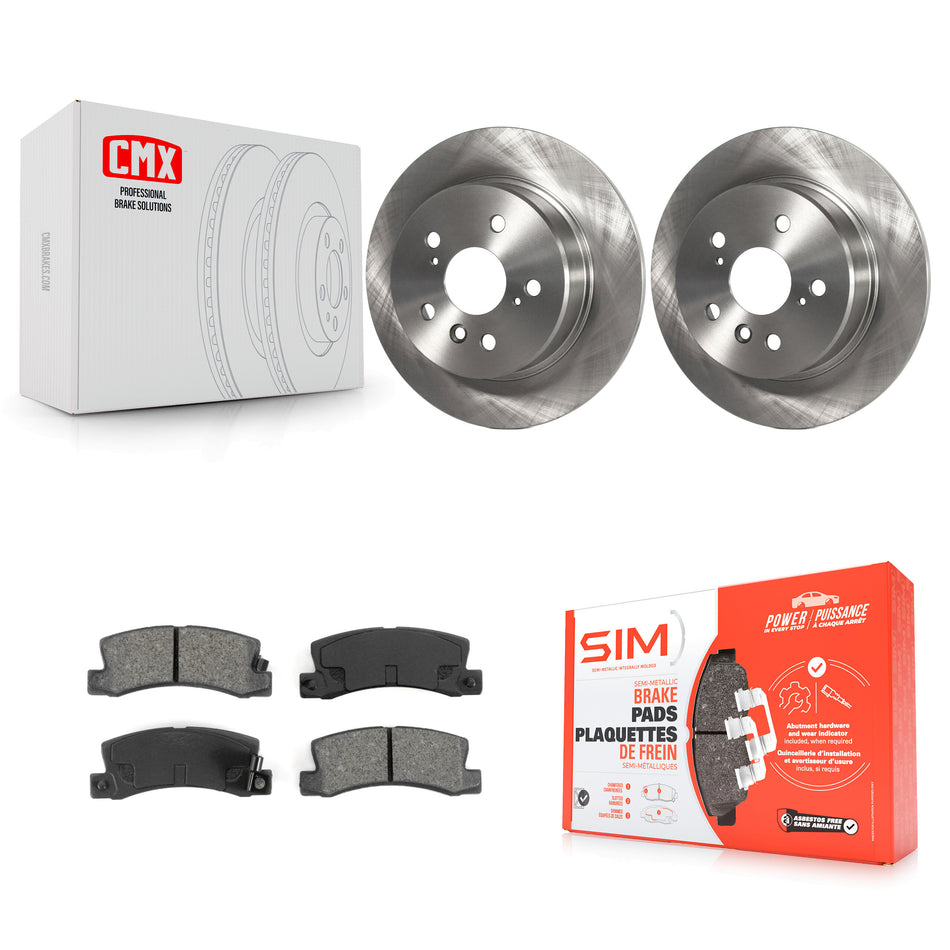 Rear Disc Brake Rotors And Semi-Metallic Pads Kit For 1999-2003 Lexus RX300 AWD K8S-101735