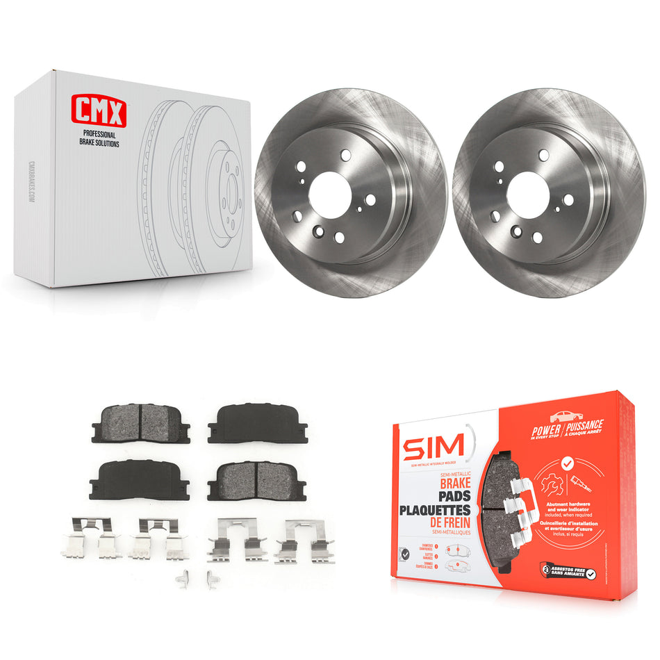Rear Disc Brake Rotors And Semi-Metallic Pads Kit For 2001-2003 Toyota Highlander AWD K8S-101736