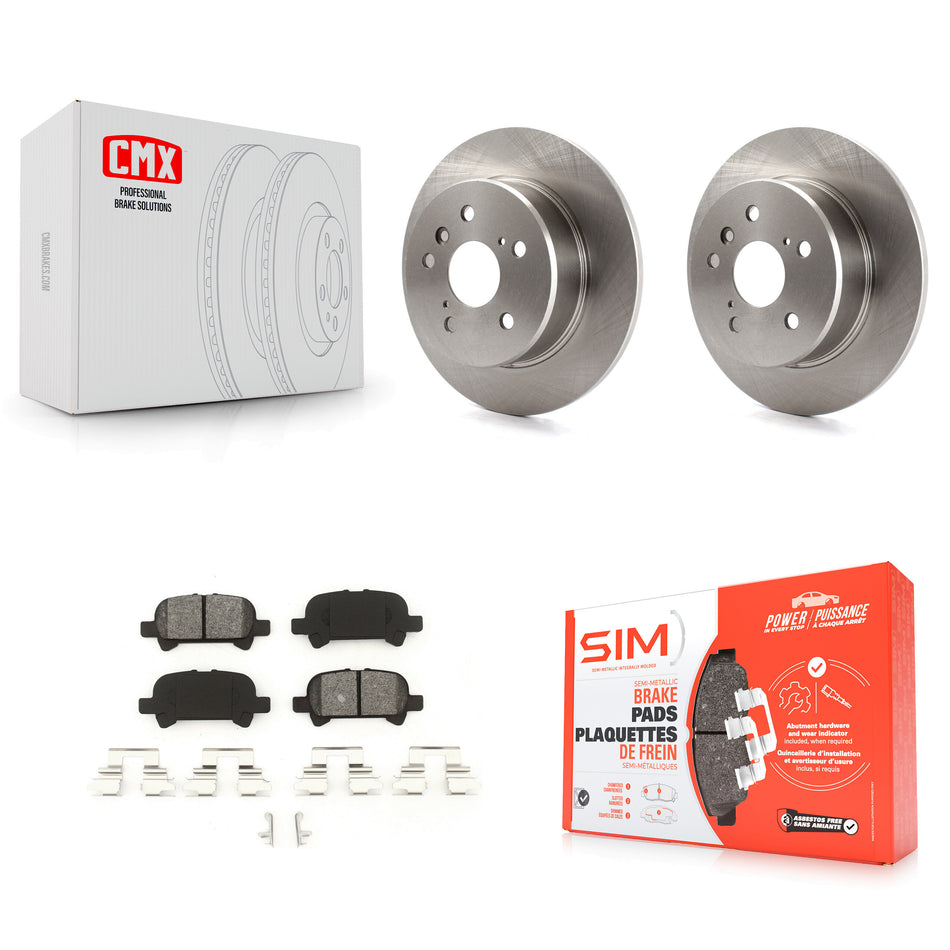 Rear Disc Brake Rotors And Semi-Metallic Pads Kit For 2000-2004 Toyota Avalon K8S-101738