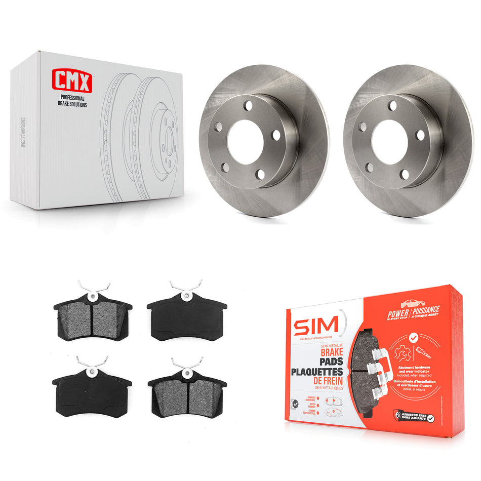 Rear Disc Brake Rotors And Semi-Metallic Pads Kit For Volkswagen Passat Audi A4 Quattro K8S-101744