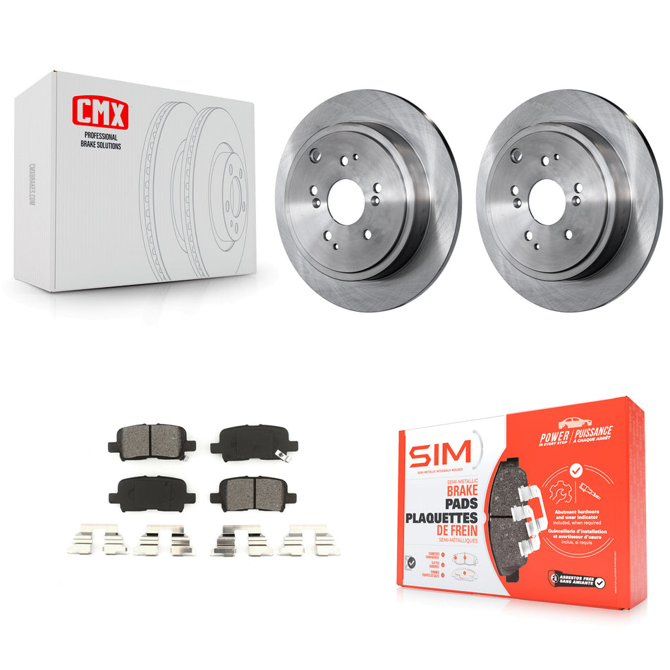 Rear Disc Brake Rotors And Semi-Metallic Pads Kit For Honda Pilot Acura MDX K8S-101755