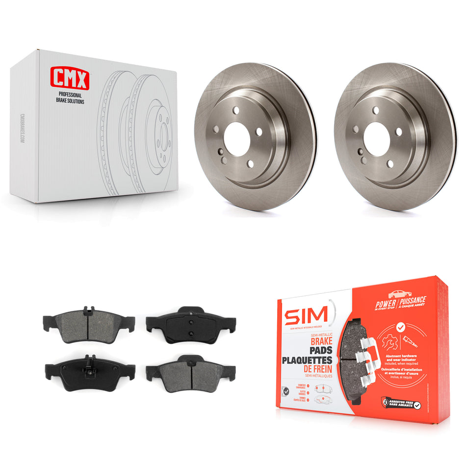 Rear Disc Brake Rotors And Semi-Metallic Pads Kit For 2003-2006 Mercedes-Benz S430 S500 AWD K8S-101756