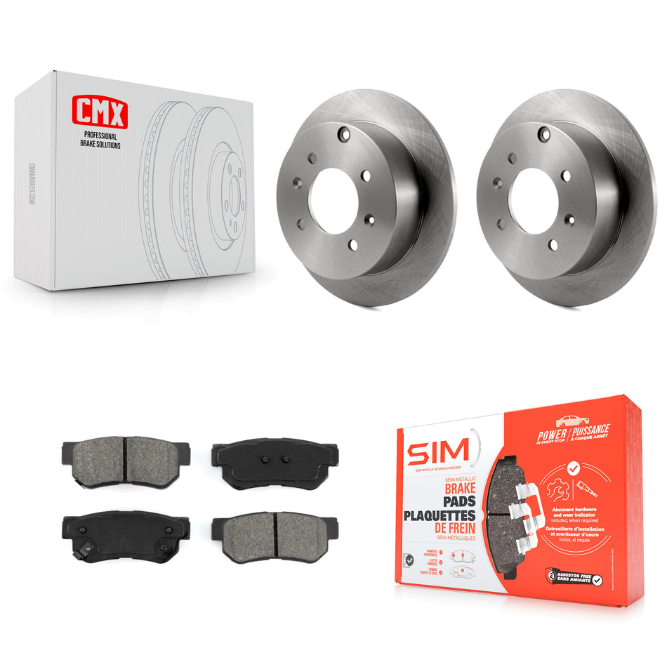 Rear Disc Brake Rotors And Semi-Metallic Pads Kit For Hyundai Sonata Kia Optima Magentis K8S-101758