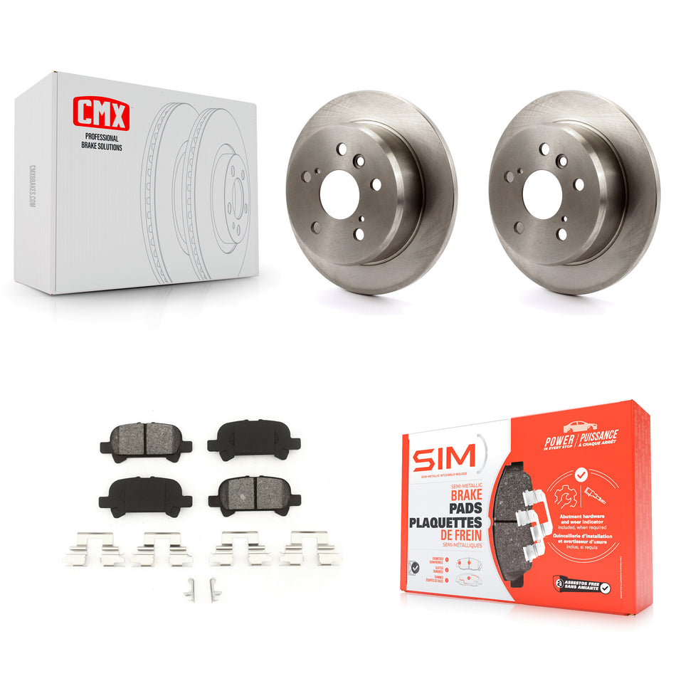 Rear Disc Brake Rotors And Semi-Metallic Pads Kit For Toyota Camry Avalon Solara K8S-101762