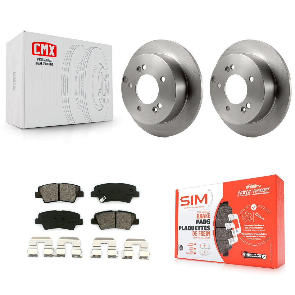 Rear Disc Brake Rotors And Semi-Metallic Pads Kit For Hyundai Sonata 2.4L K8S-101769