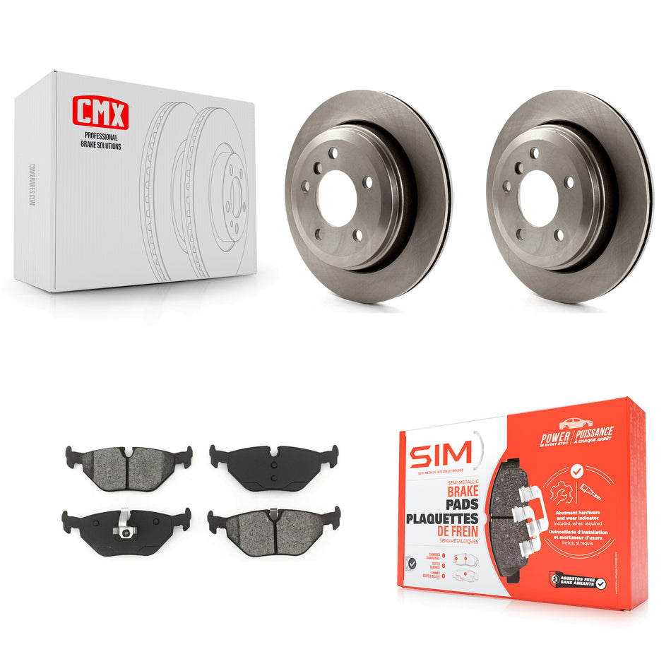 Rear Disc Brake Rotors And Semi-Metallic Pads Kit For 2001-2005 BMW 325xi K8S-101771