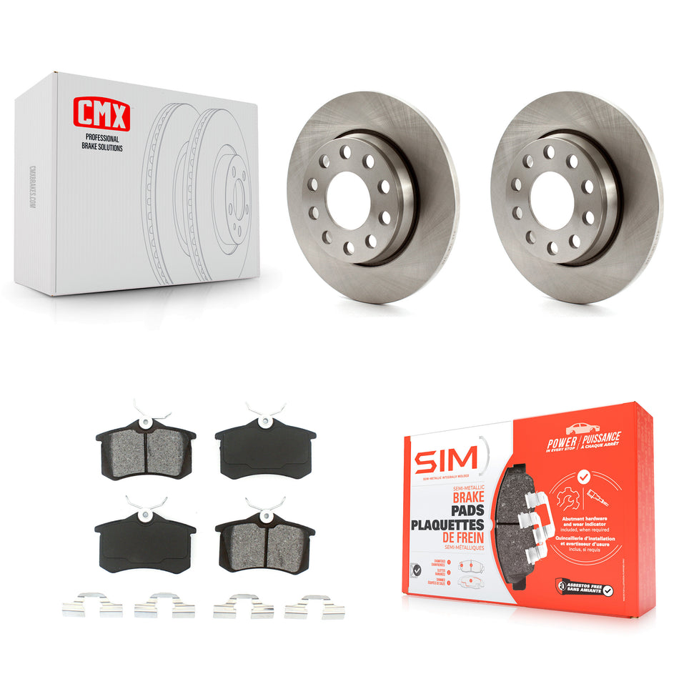 Rear Disc Brake Rotors And Semi-Metallic Pads Kit For Audi A4 Quattro With 255mm Diameter Rotor K8S-101772