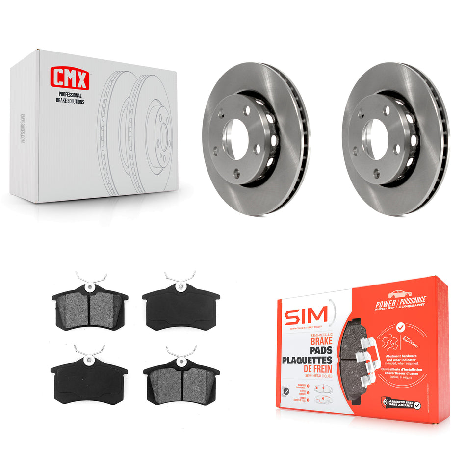 Rear Disc Brake Rotors And Semi-Metallic Pads Kit For 2000-2001 Audi S4 K8S-101775