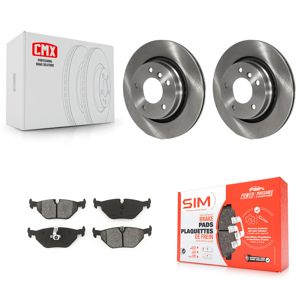 Rear Disc Brake Rotors And Semi-Metallic Pads Kit For BMW 325i 325Ci 328i 323i 323Ci 328is 328Ci K8S-101779