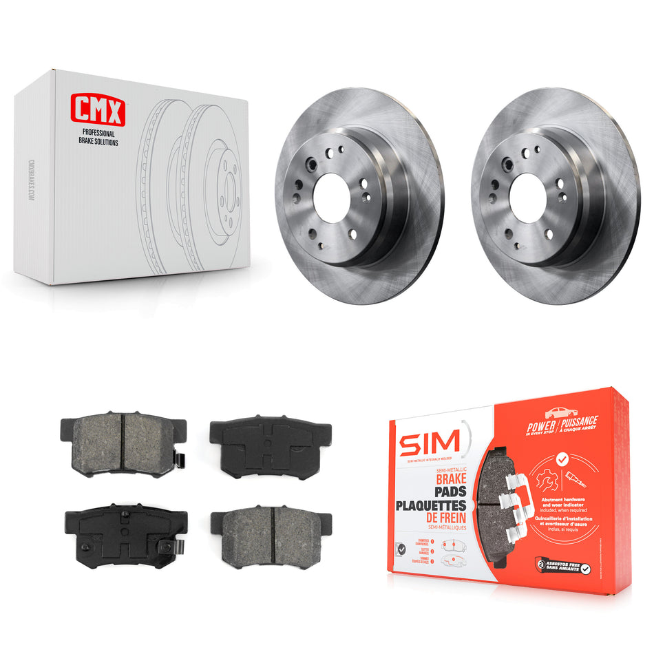 Rear Disc Brake Rotors And Semi-Metallic Pads Kit For Acura TL Honda Element K8S-101783