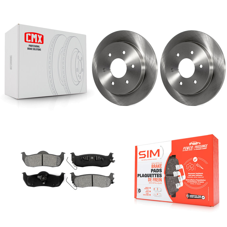Rear Disc Brake Rotors And Semi-Metallic Pads Kit For Nissan Titan Armada INFINITI QX56 Pathfinder TITAN K8S-101796