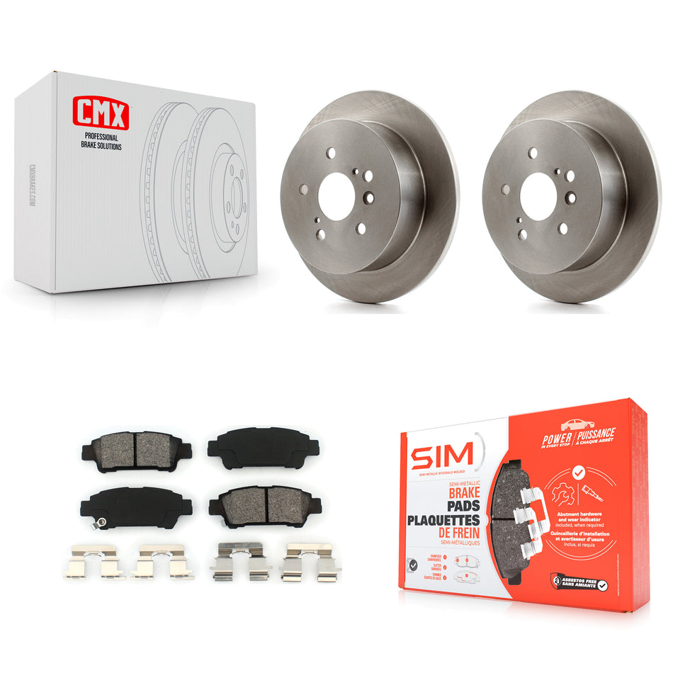 Rear Disc Brake Rotors And Semi-Metallic Pads Kit For 2004-2010 Toyota Sienna K8S-101801