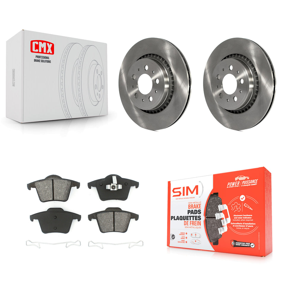 Rear Disc Brake Rotors And Semi-Metallic Pads Kit For 2003-2014 Volvo XC90 K8S-101807