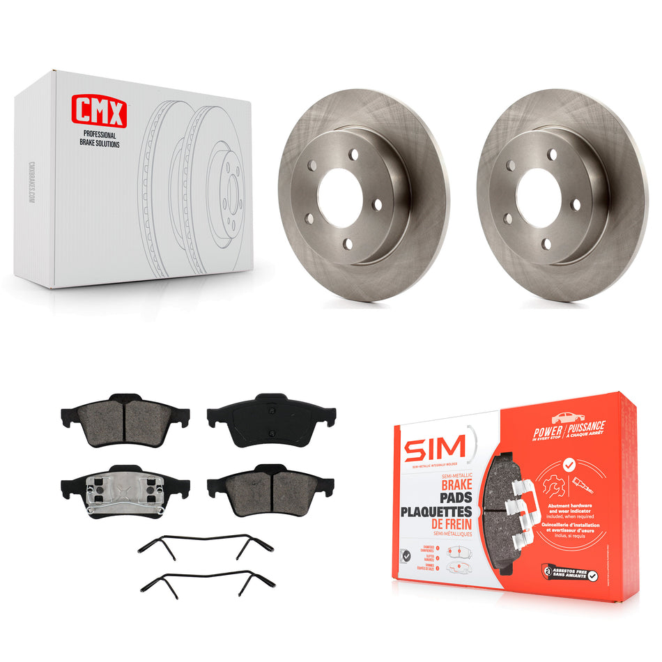 Rear Disc Brake Rotors And Semi-Metallic Pads Kit For 2004-2005 Mazda 3 2.0L K8S-101810