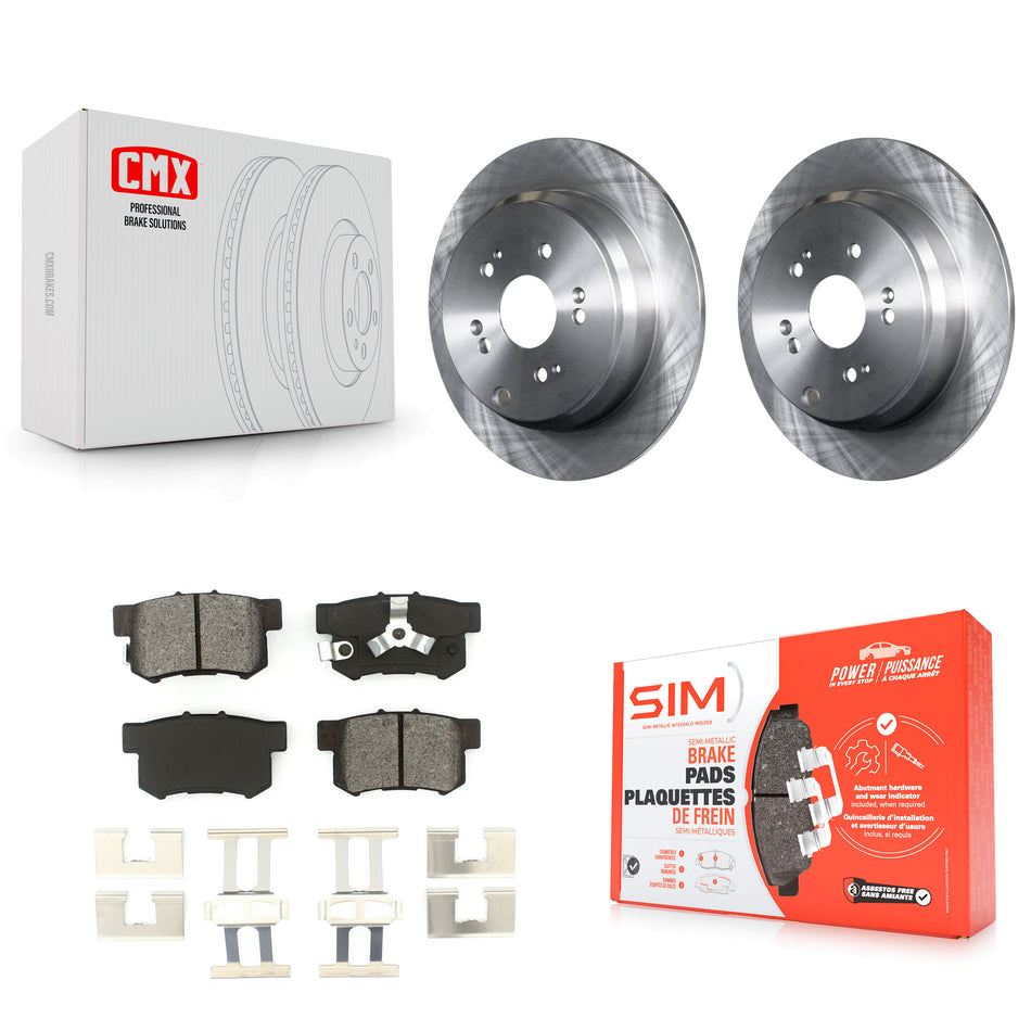 Rear Disc Brake Rotors And Semi-Metallic Pads Kit For Honda CR-V Acura RDX K8S-101813