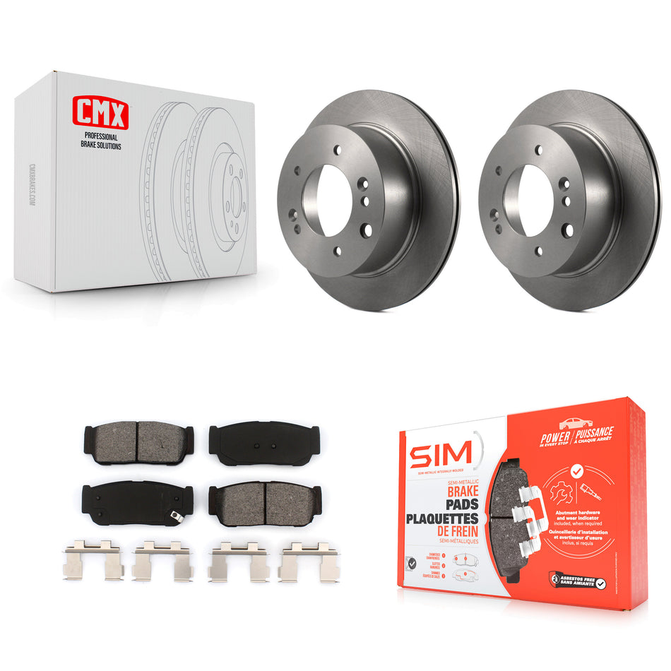 Rear Disc Brake Rotors And Semi-Metallic Pads Kit For 2003-2006 Kia Sorento K8S-101817