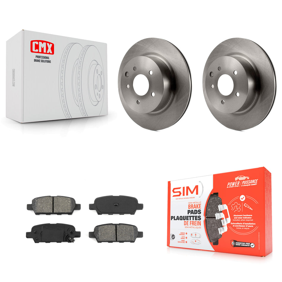 Rear Disc Brake Rotors And Semi-Metallic Pads Kit For Nissan INFINITI Maxima G37 G35 M35 370Z 350Z QX50 EX35 G25 M45 Q40 EX37 Z K8S-101822